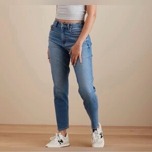 American Eagle 10 Medium Wash Mom Jeans High Rise Relaxed Fit Ankle Length